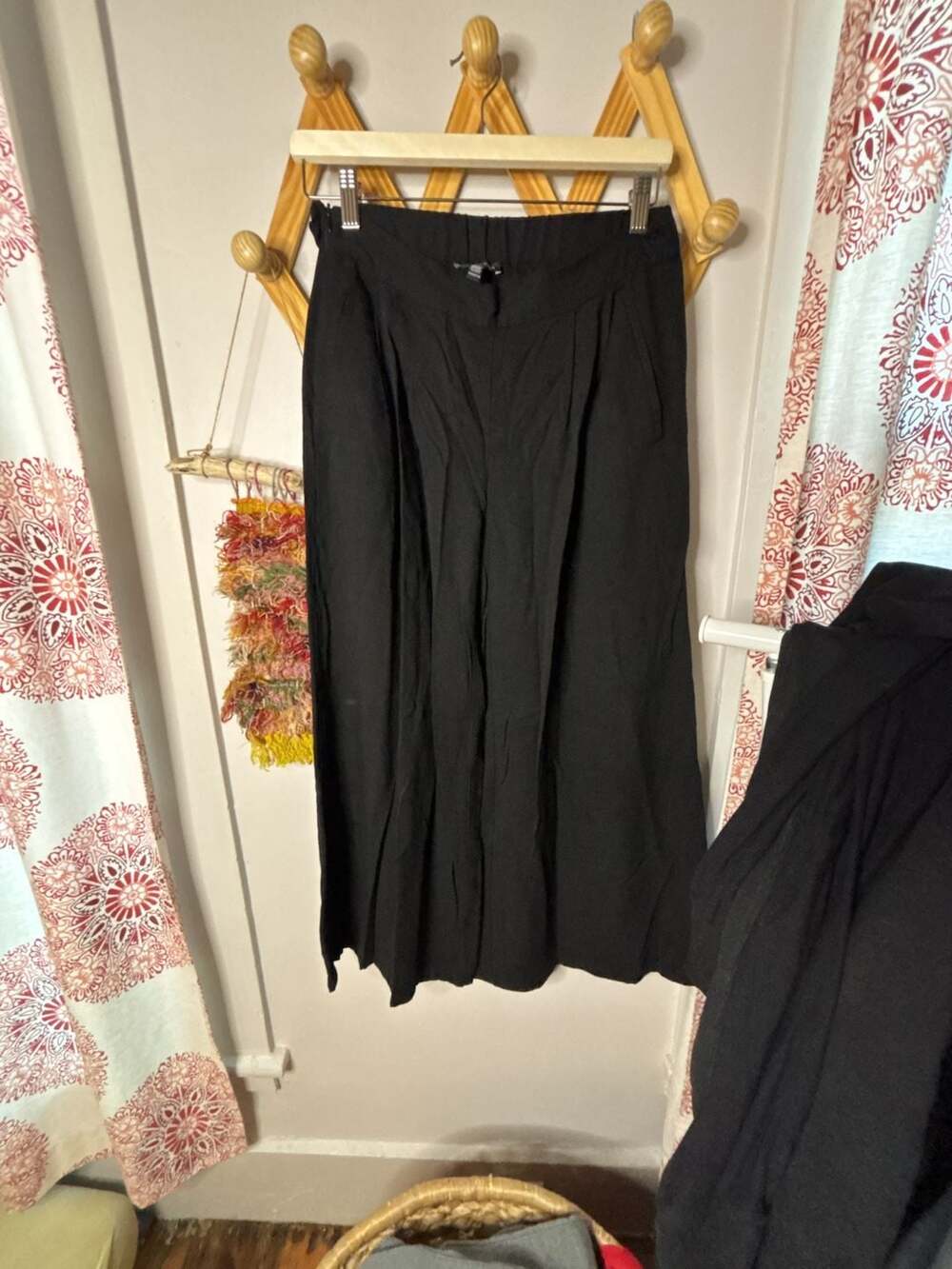 Eileen Fisher Black 100% Tencel Pleated Wide Leg Pants XXS
